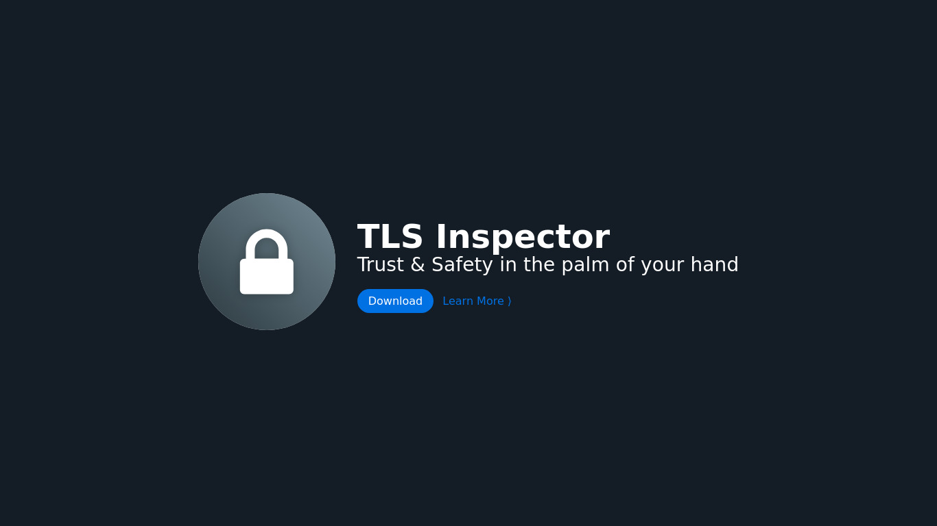 TLS Inspector Landing page