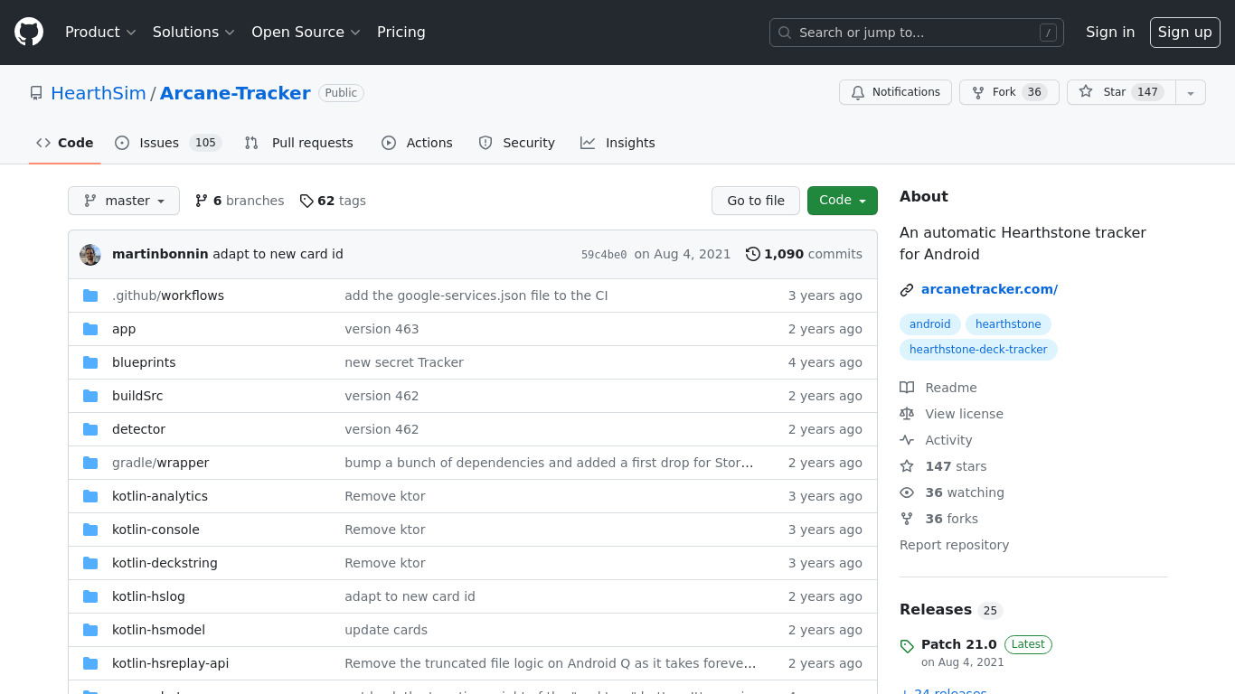 Arcane-Tracker Landing page
