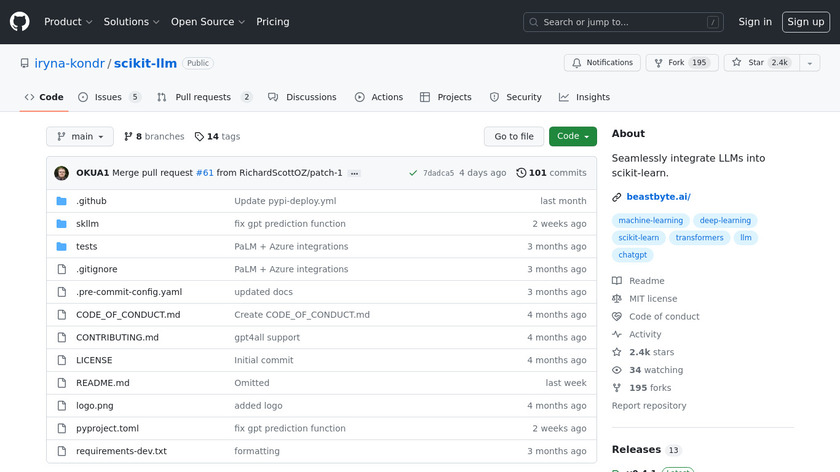 Scikit-LLM Landing Page