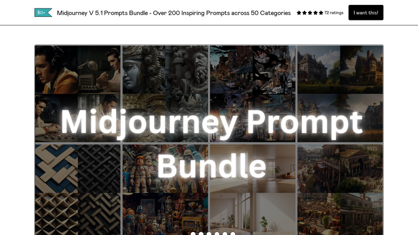 Midjourney V 5.1 Prompts Bundle Landing Page