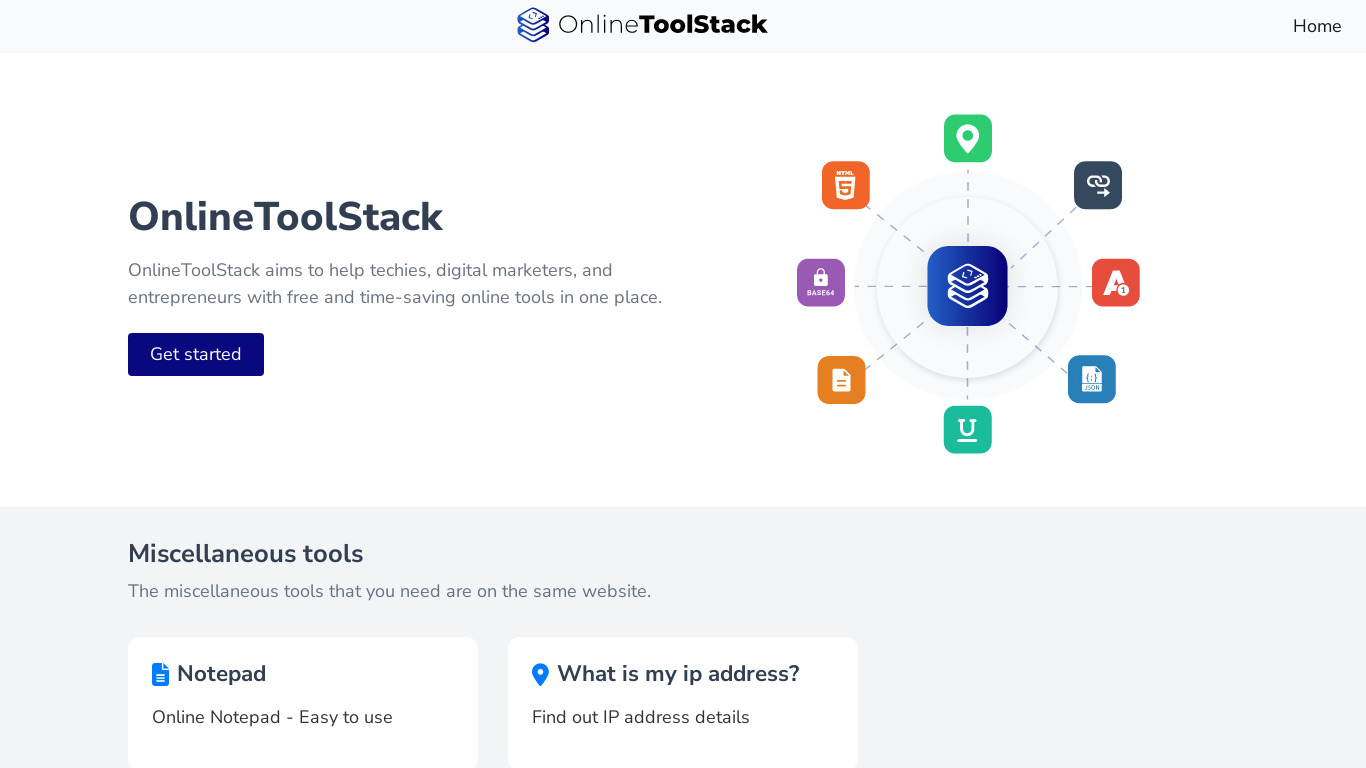 Onelinetoolstack Landing page