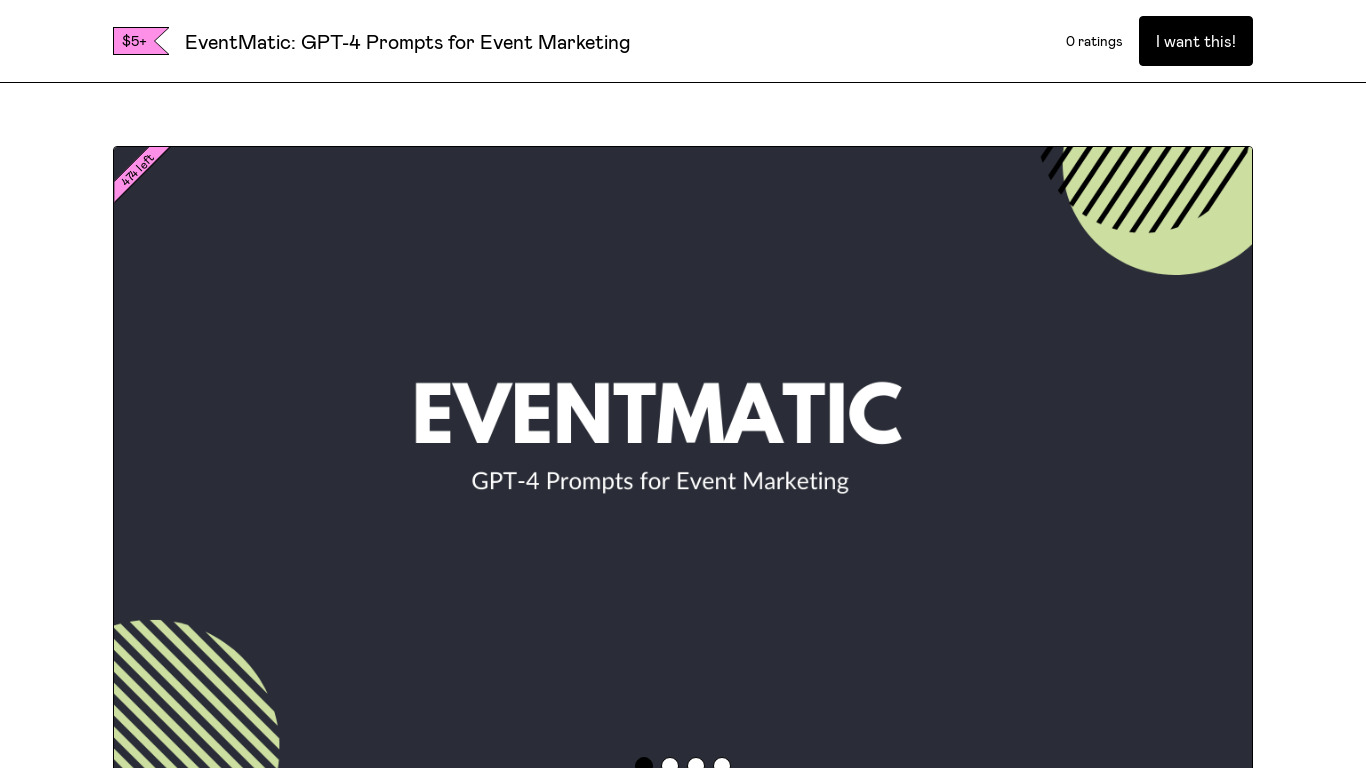 EventMatic: GPT-4 Prompts Landing page