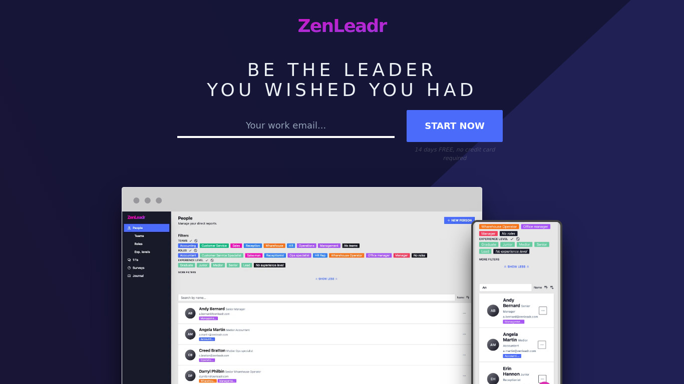 ZenLeadr Landing page