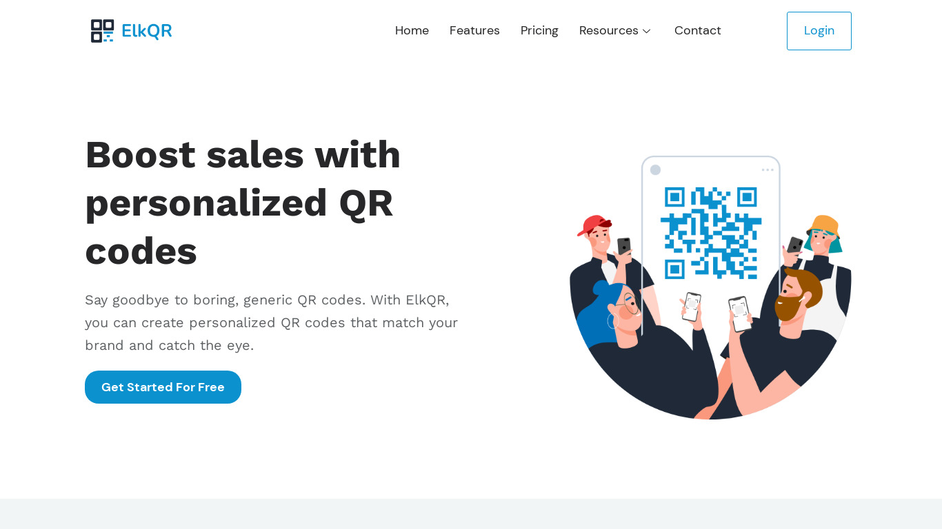 ElkQR Landing page