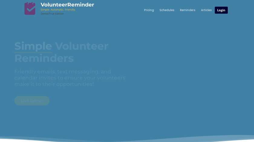 VolunteerReminder Landing Page