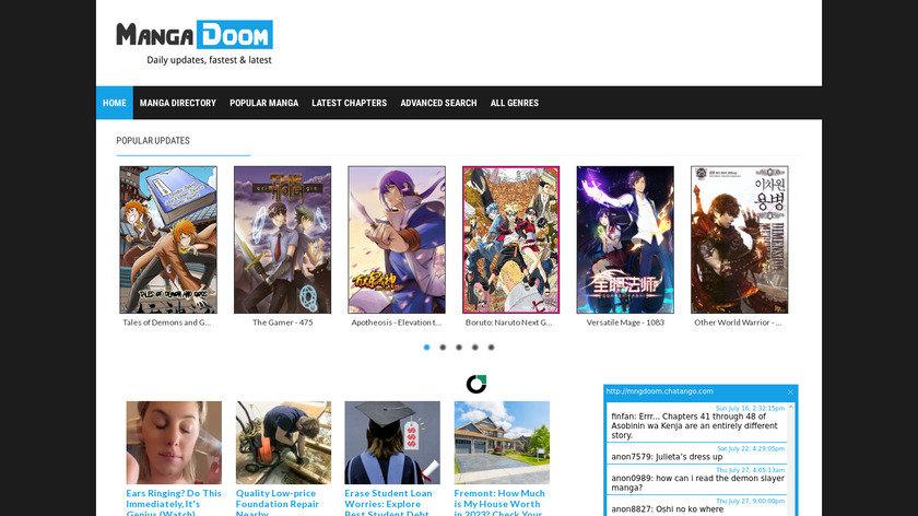 MangaDoom Landing Page