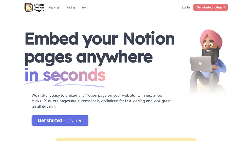Embed Notion Pages Landing Page