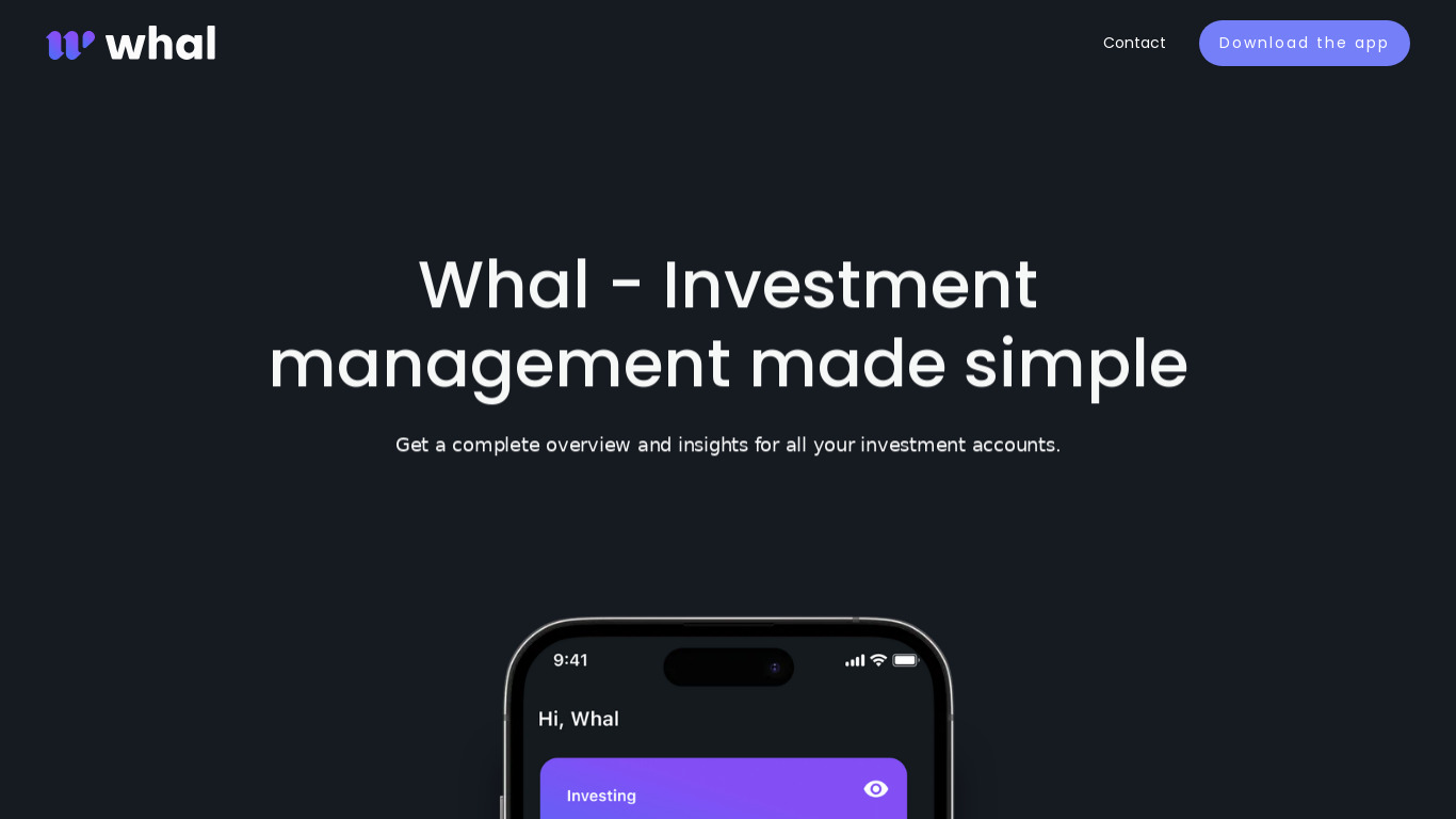 Whal Landing page