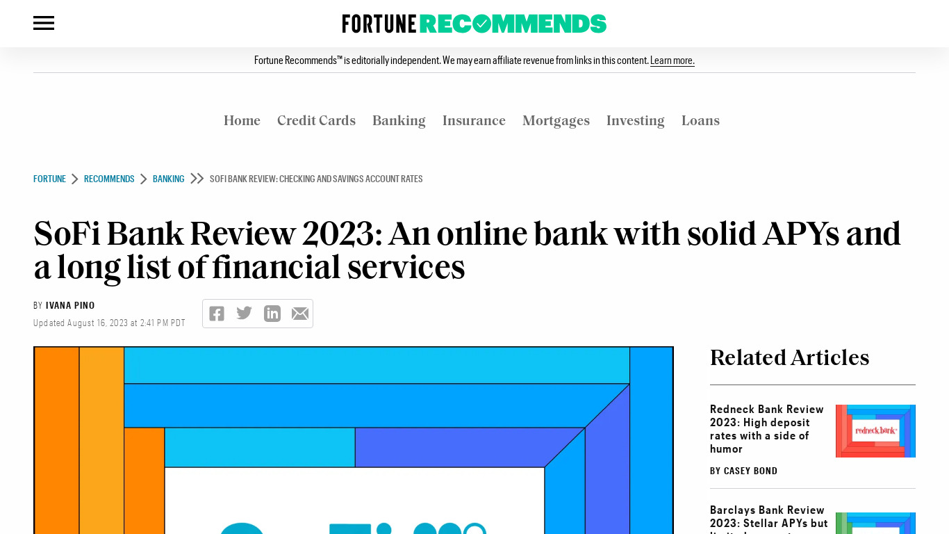 SOFI AI Landing page