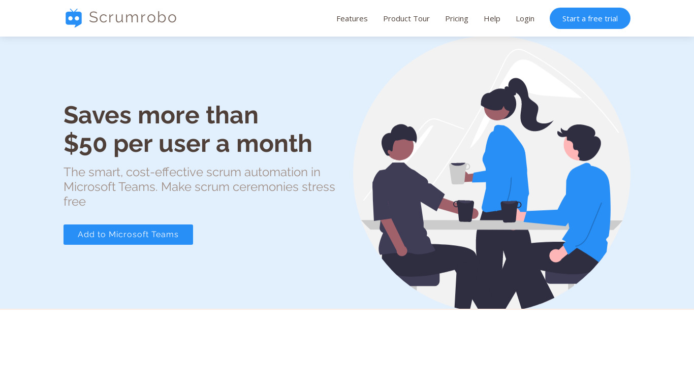 Scrumrobo Landing page