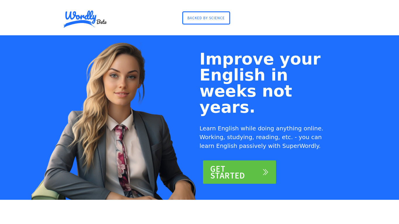SuperWordly Landing page