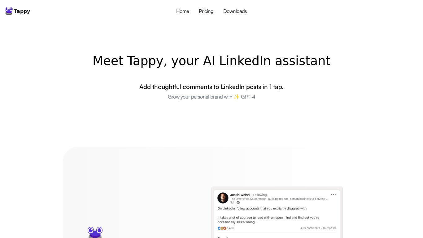 Tappy AI Landing page