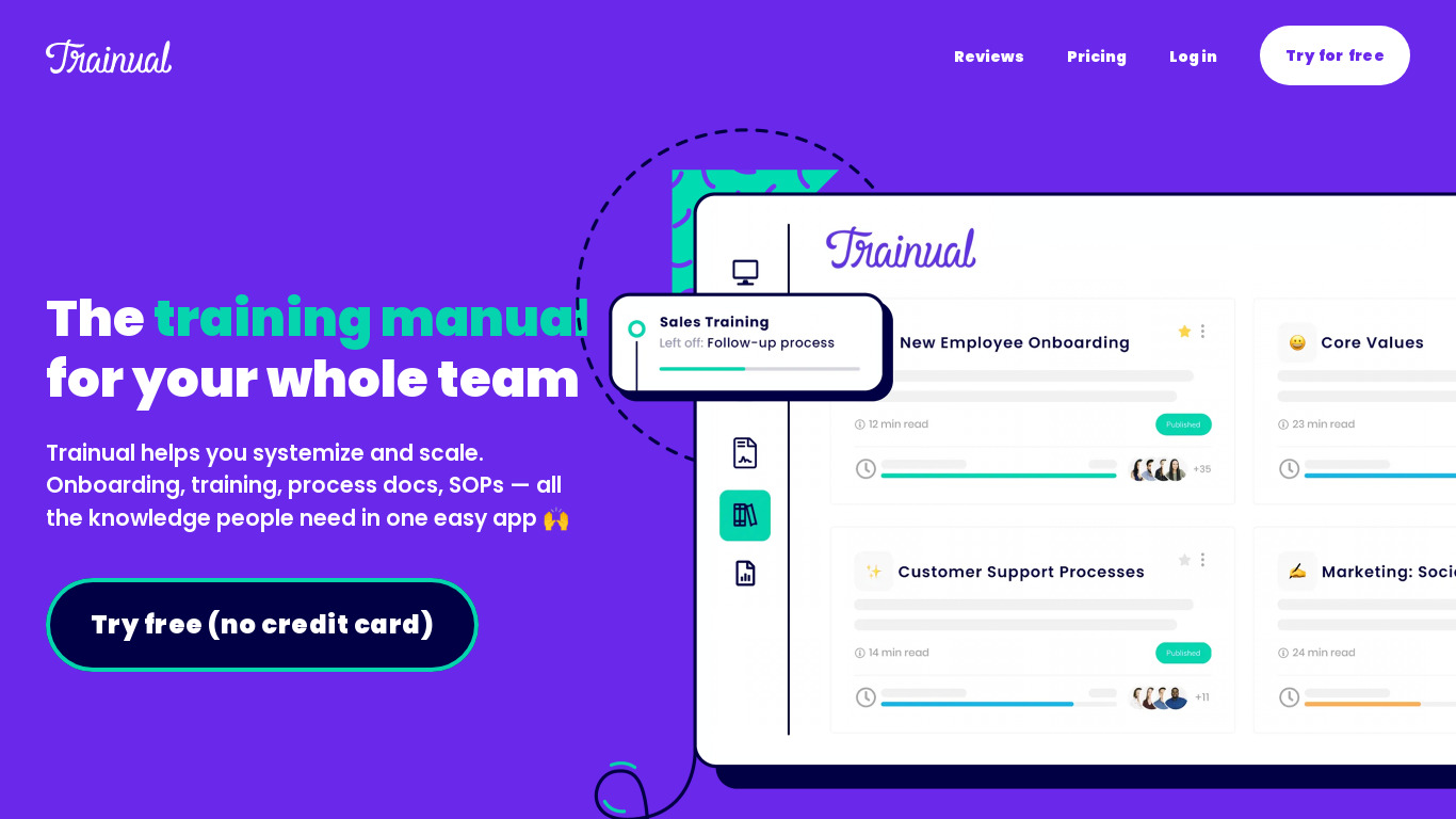 Trainual Landing page