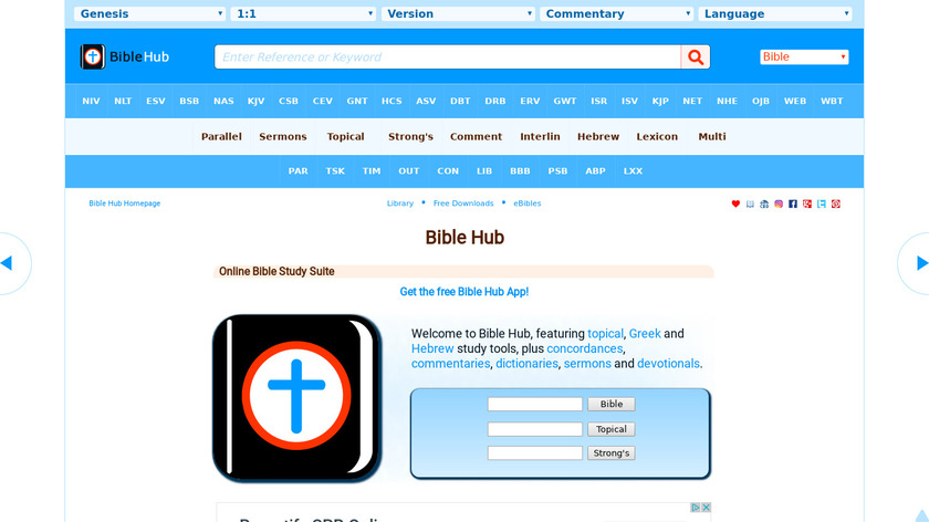 Biblehub Landing Page