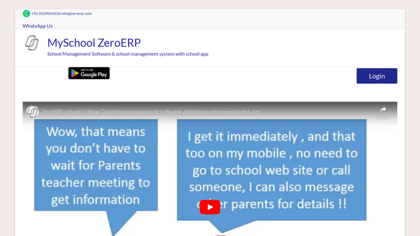 ZeroERP Education Landing Page