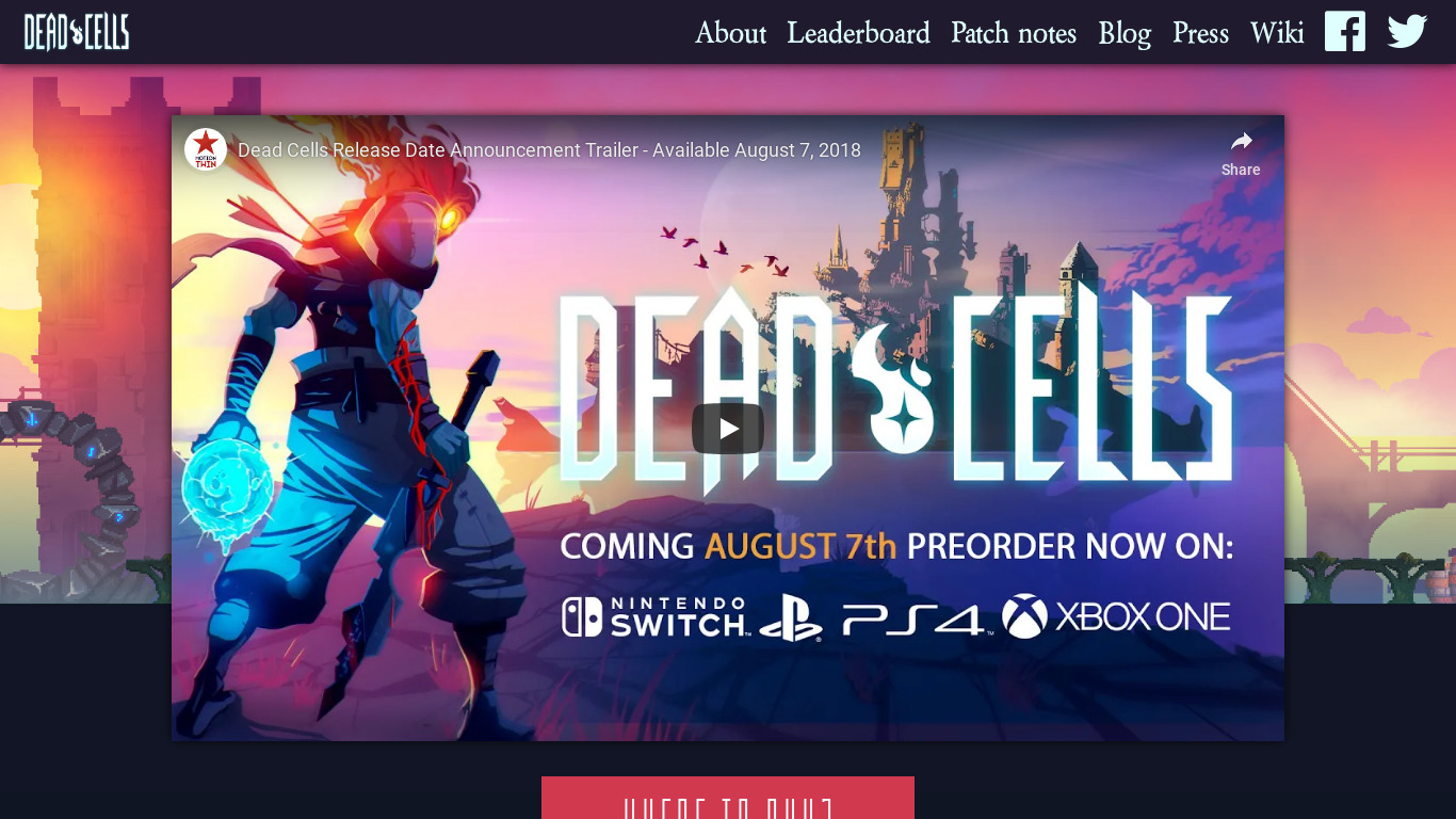 Dead Cells Landing page