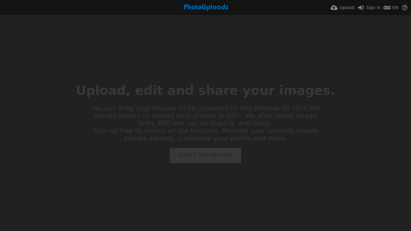 PhotoUploads Landing Page