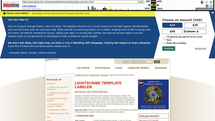LightScribe Template Labeler Landing Page
