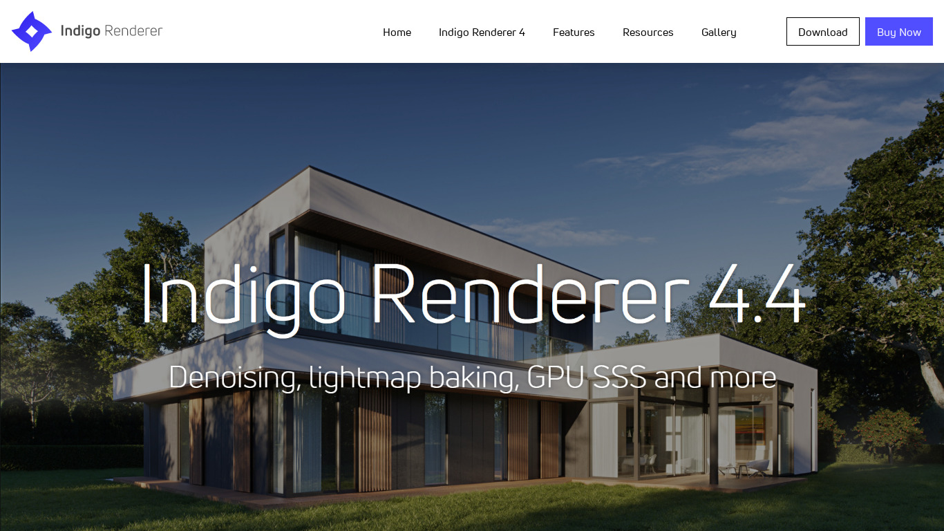 Indigo Renderer Landing page