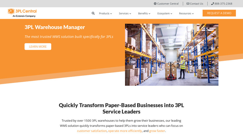 Extensiv 3PL Warehouse Manager Landing Page