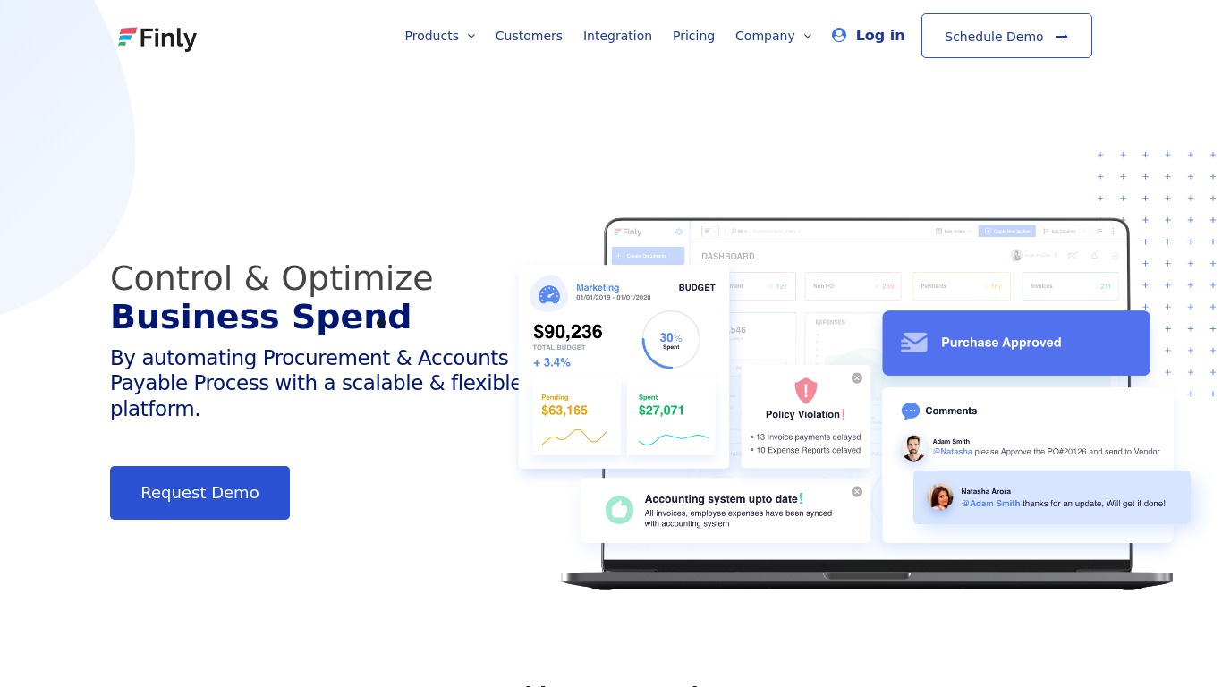 Finly Landing page