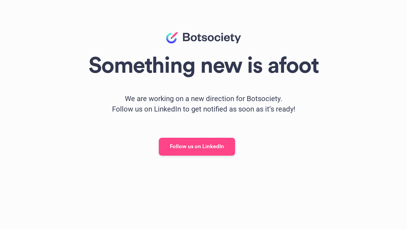 Botsociety Landing page