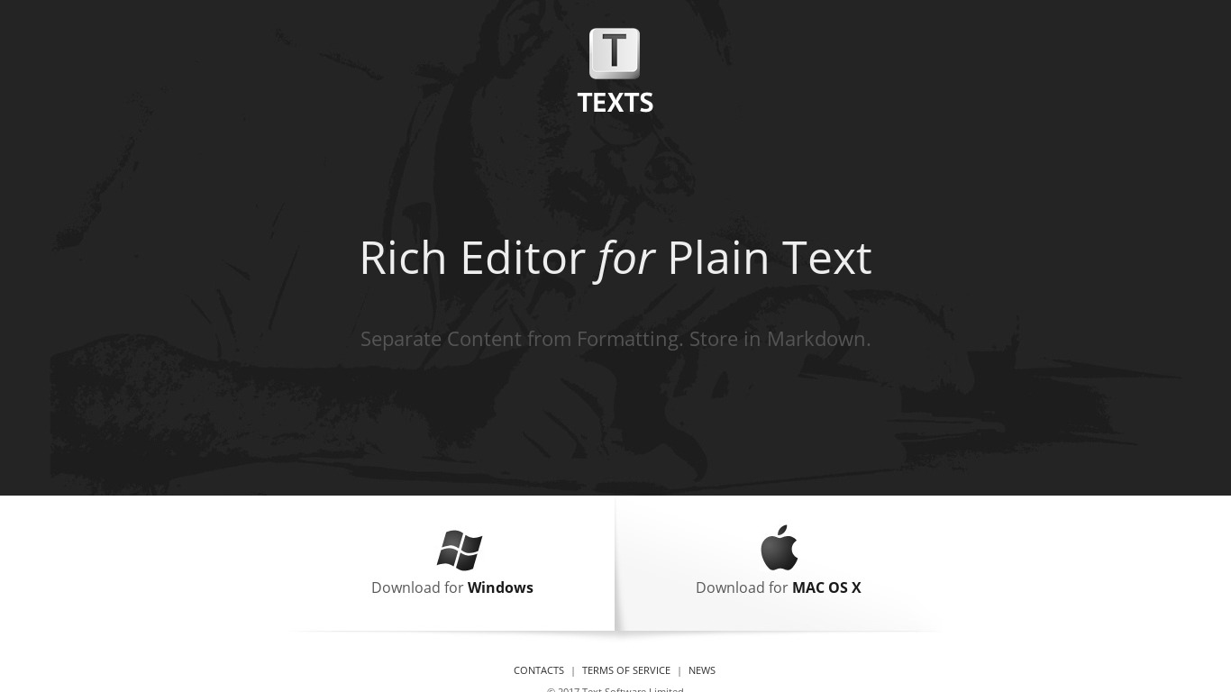 Texts Landing page