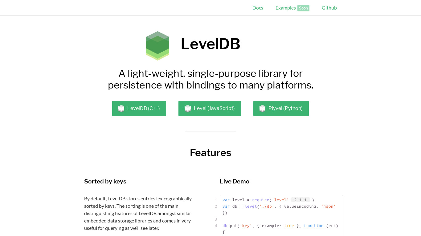 LevelDB Landing page
