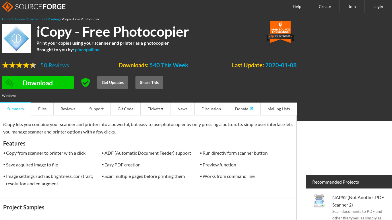 iCopy Free Photocopier Landing page