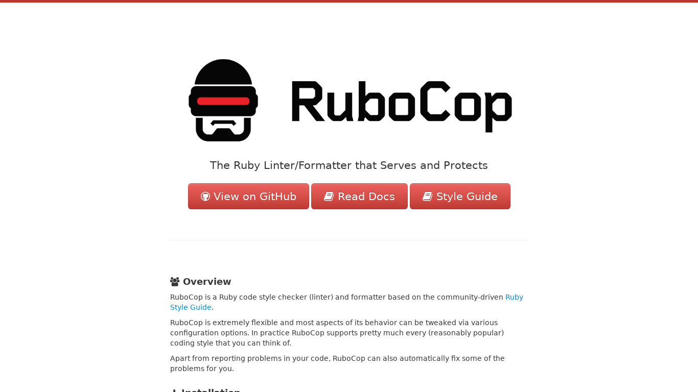 RuboCop Landing page