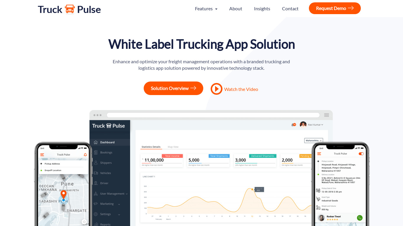 Truck Pulse Landing page
