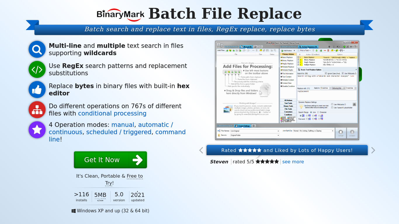 Batch File Replace Landing page