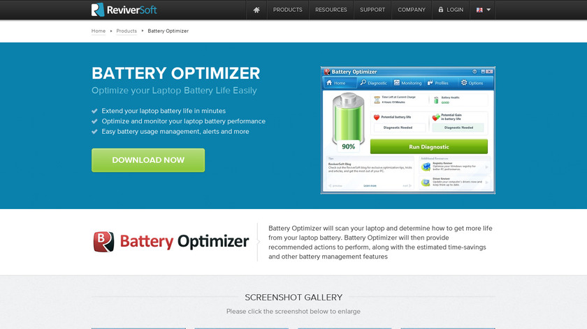 Battery Optimizer Landing Page