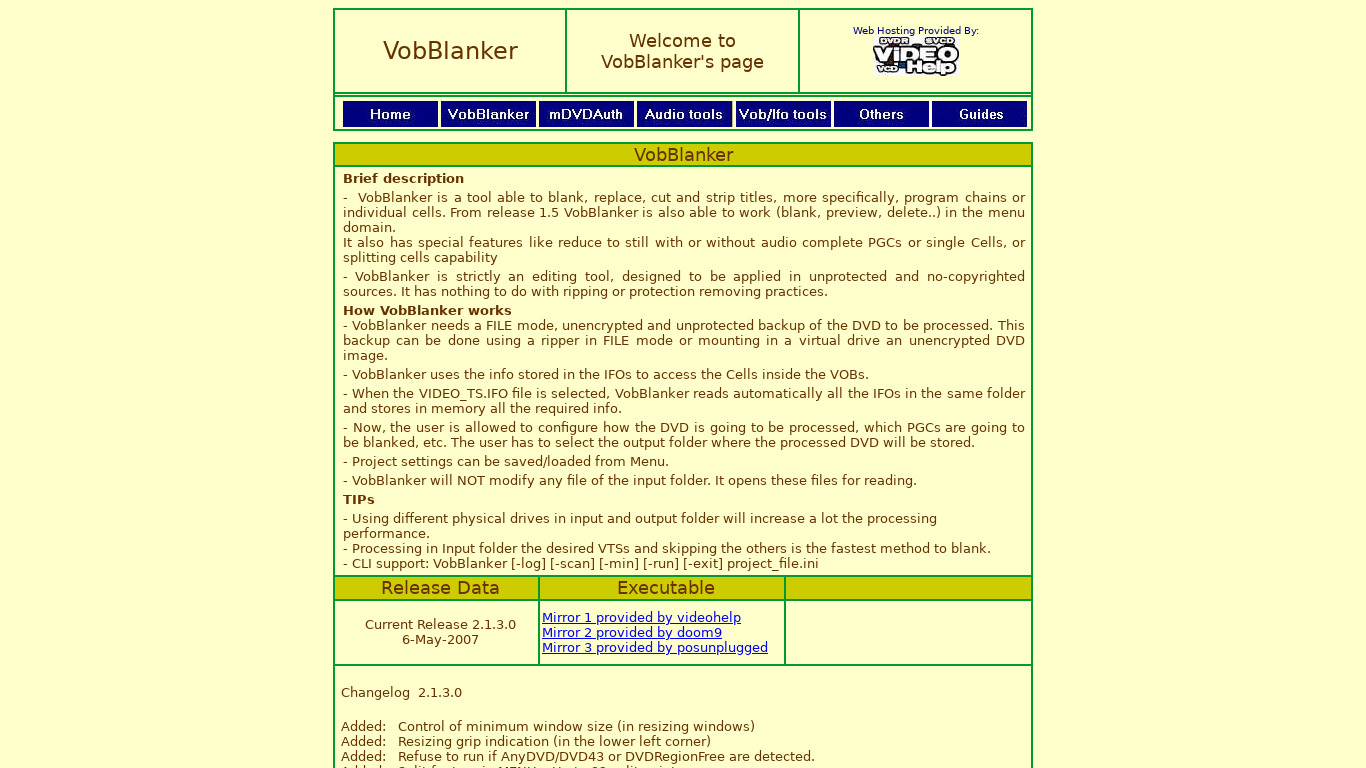 VobBlanker Landing page