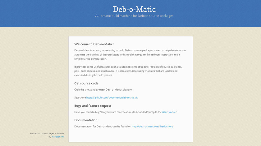 Deb-o-Matic Landing Page