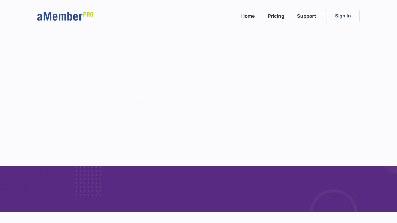 aMember Pro Landing page