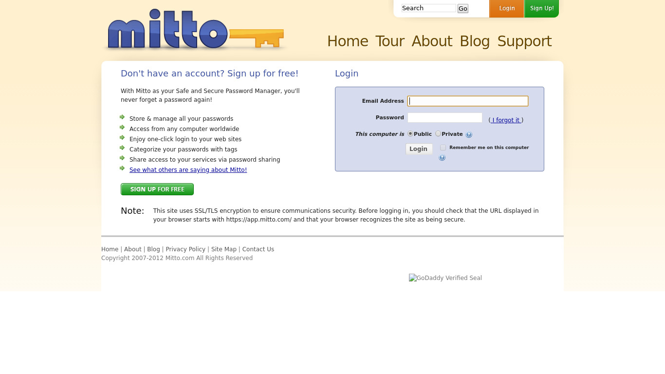 Mitto Landing page