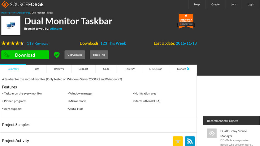 Dual Monitor Taskbar Landing Page