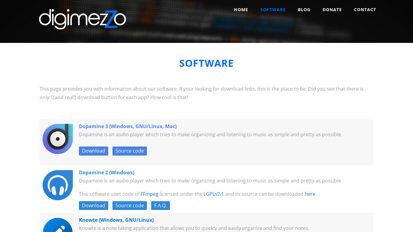 digimezzo.com Knowte Landing page