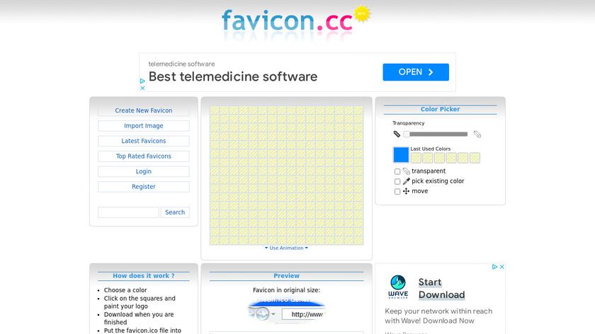 Favicon.cc Landing Page