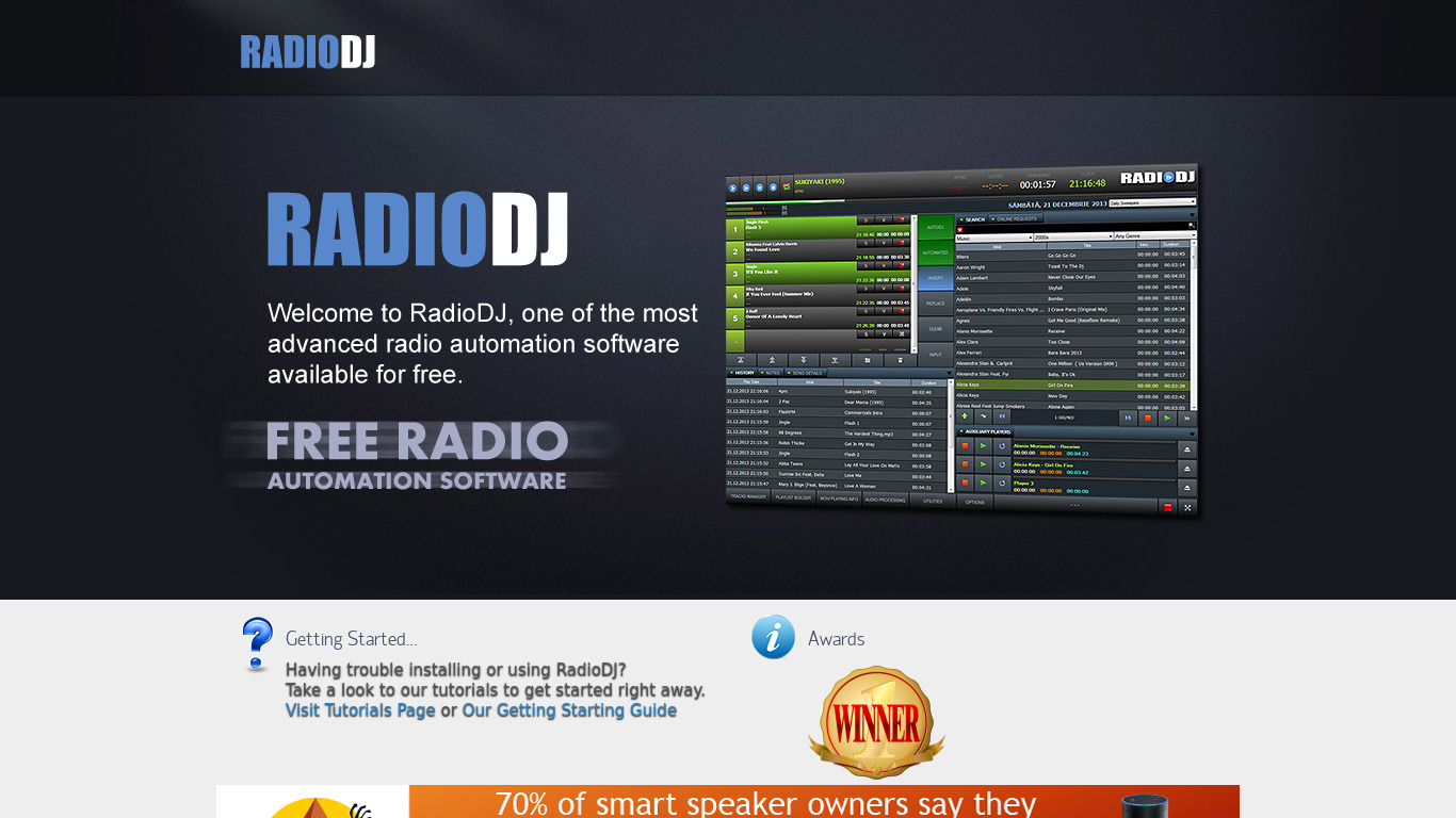 RadioDJ Landing page