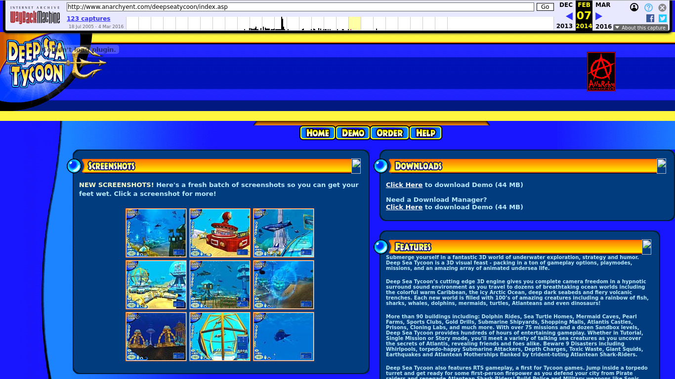 Deep Sea Tycoon Landing page
