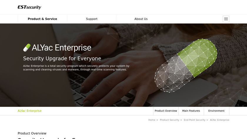 ALYac Internet Security Landing Page