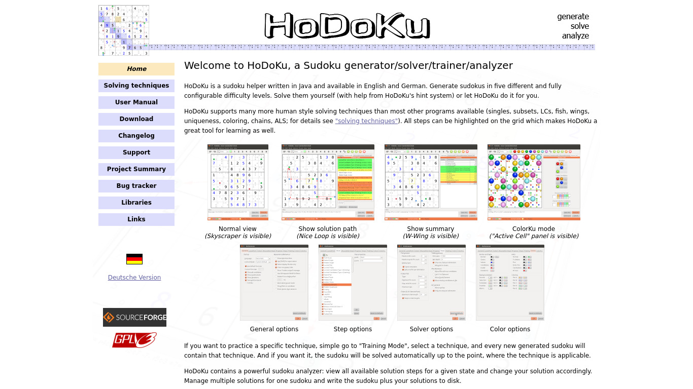 HoDoKu Landing page