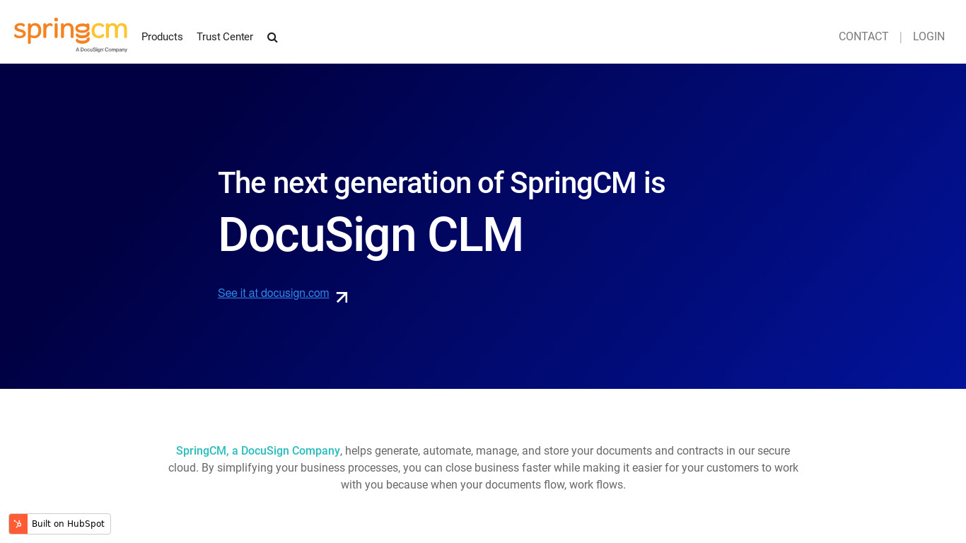 SpringCM Landing page
