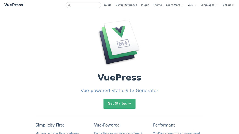 VuePress Landing Page
