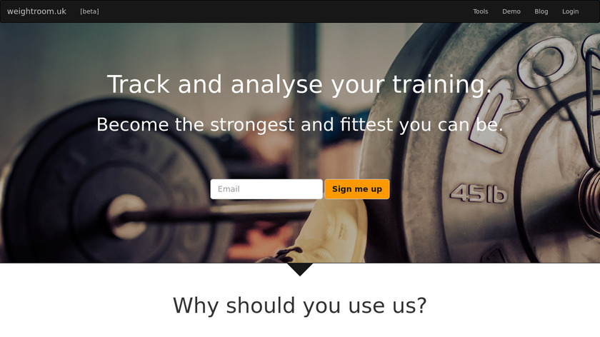 WeightRoom Landing Page