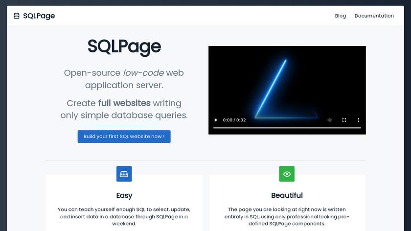 SQLPage - Build SQL-only websites Landing Page