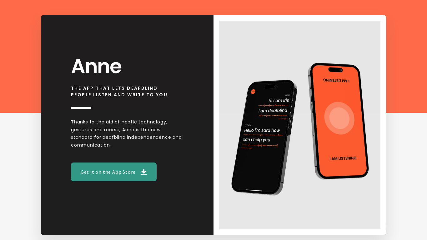 Anne Landing page