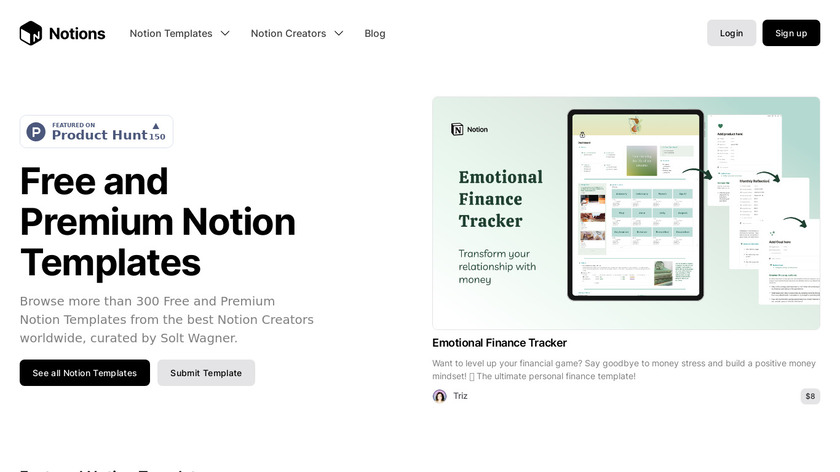 Notions.ws Notion Template Marketplace Landing Page